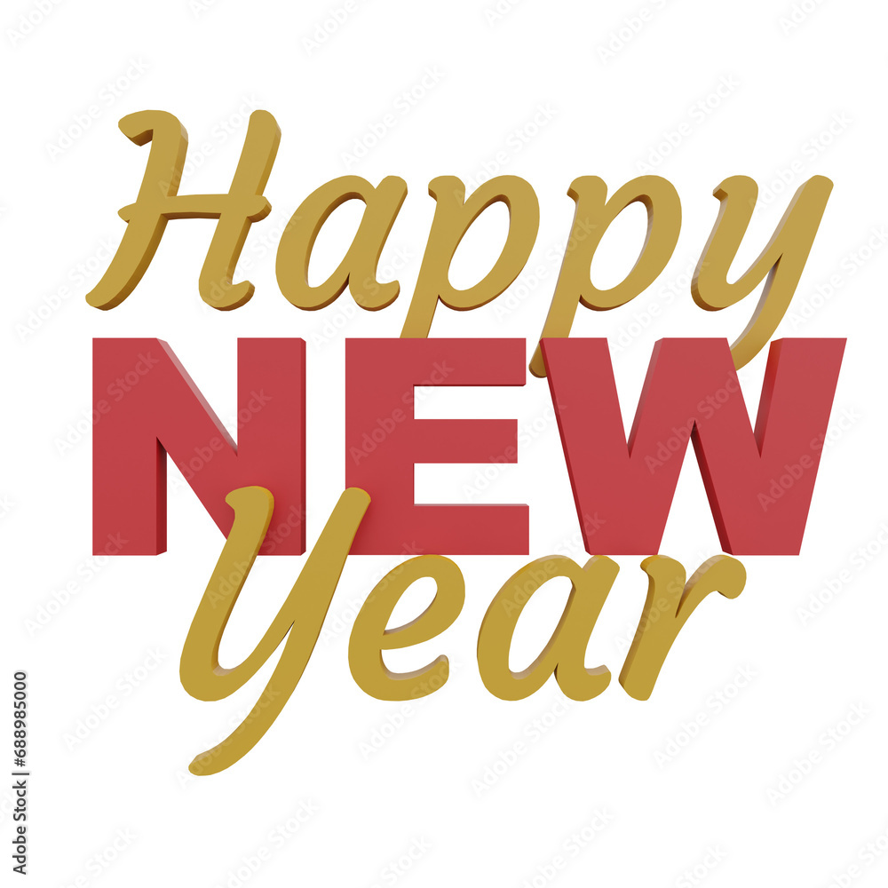 3D Happy New Year Text 3D Happy New Year Text