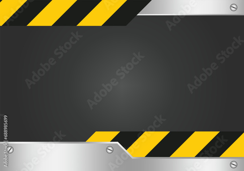Construction Background vector with copy space for text, Black and yellow warning line striped background template