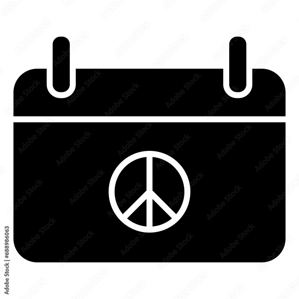 World peace event calendar icon. World peace icon in glyph style World peace event calendar icon. World peace icon in glyph style