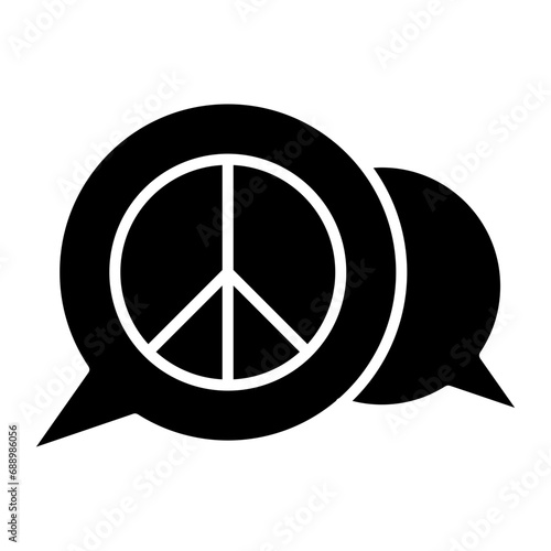 Discussion about world peace. World peace icon in glyph style