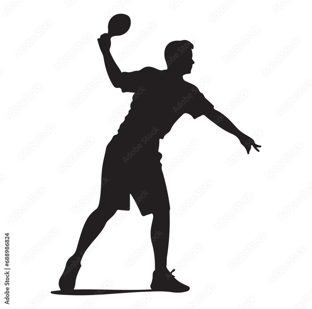 Pickleball player silhouette vector. Pickleball player silhouette vector.