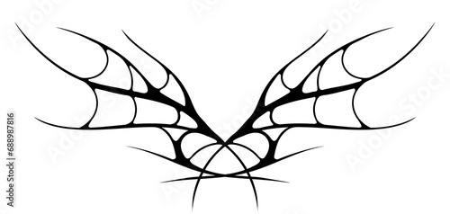 Cyber sigilism design. Neo tribal gothic style tattoo.