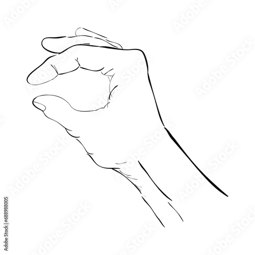 hand hold take receive something, simple hand draw sketch doodle