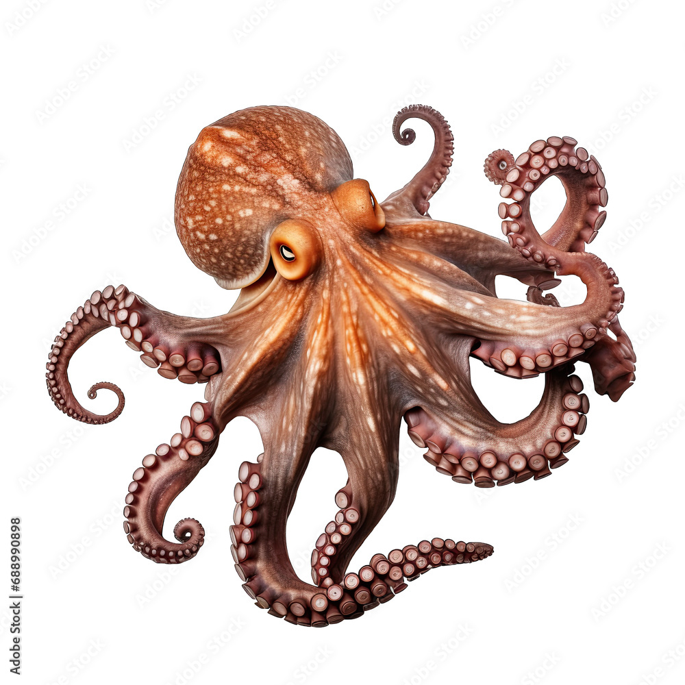 Obraz premium Octopus photograph isolated on white background