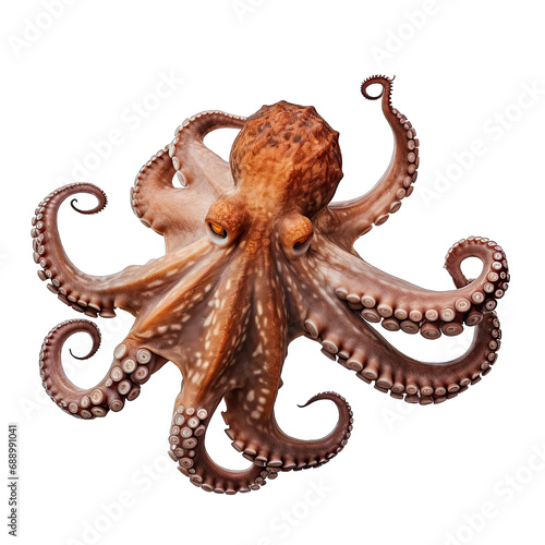 Octopus photograph isolated on white background