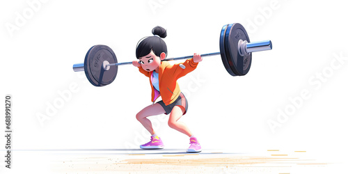 3d render of female is lifting weights