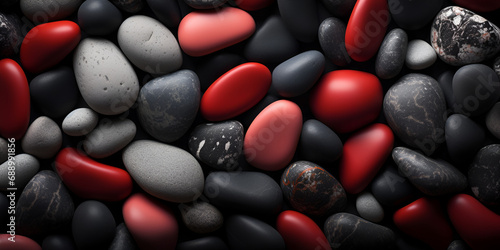 Animation With Red And Black Stones Background  A  beautiful Rock Collection  Covered Colorful Stones  