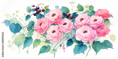 Wallpaper Mural Beautiful watercolor abstract floral illustration Torontodigital.ca