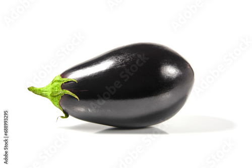 Fresh raw eggplant over white background