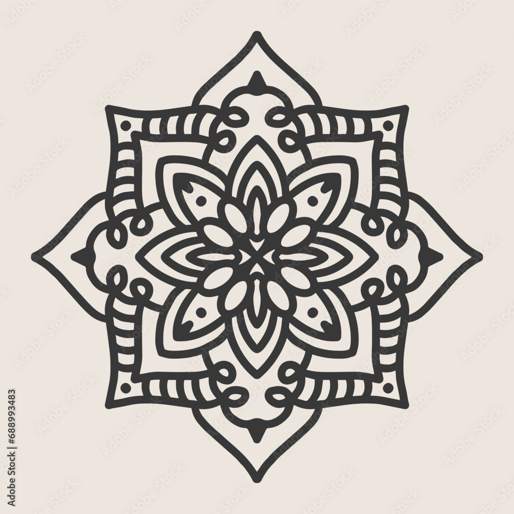 Abstract Mandala. Circular pattern in form of mandala for Henna, Mehndi, tattoo, decoration. Oriental pattern, vector illustration. Abstract Mandala. Circular pattern in form of mandala for Henna, Mehndi, tattoo, decoration. Oriental pattern, vector illustration.