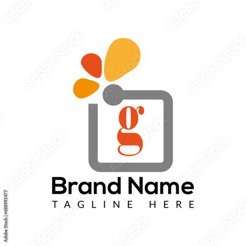 Gift Logo On Letter G Template. Gift On G Letter, Initial Gift Sign Concept	
