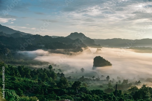 sunset over the river