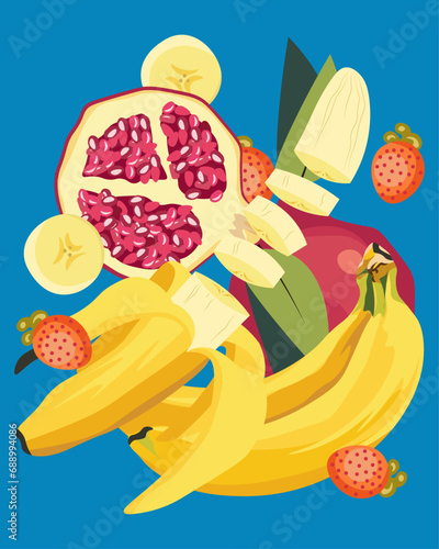 Fruit packaging, juice, lollipops, sweets, chocolate, poster, banner, food design