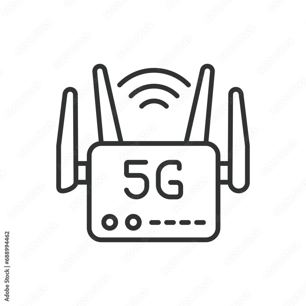 5g router icon line design. 5g, router, icon, mobile, wireless, internet, technology vector illustration. 5g router editable stroke icon. 5g router icon line design. 5g, router, icon, mobile, wireless, internet, technology vector illustration. 5g router editable stroke icon.