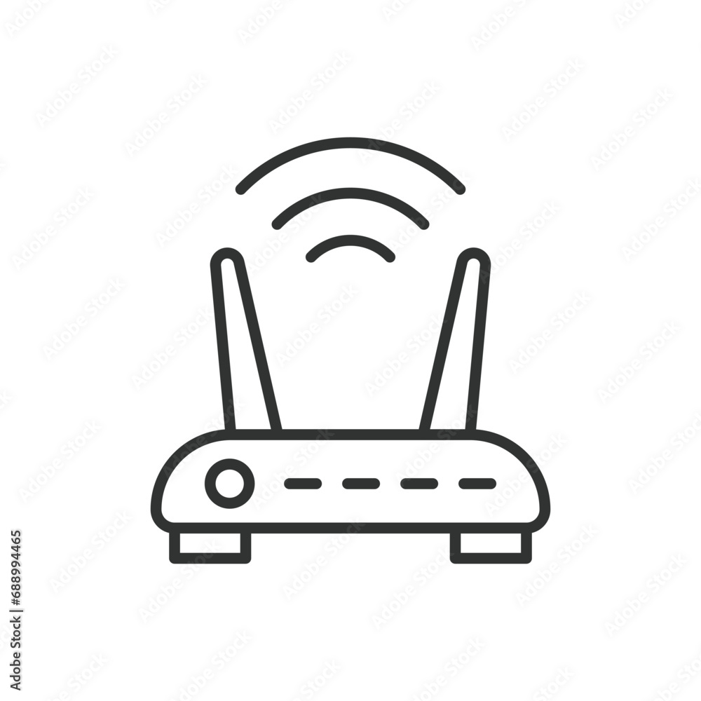 Wi-fi router icon line design. Wi-fi, router, icon, mobile, wireless, internet, technology vector illustration. Wi-fi router editable stroke icon. Wi-fi router icon line design. Wi-fi, router, icon, mobile, wireless, internet, technology vector illustration. Wi-fi router editable stroke icon.