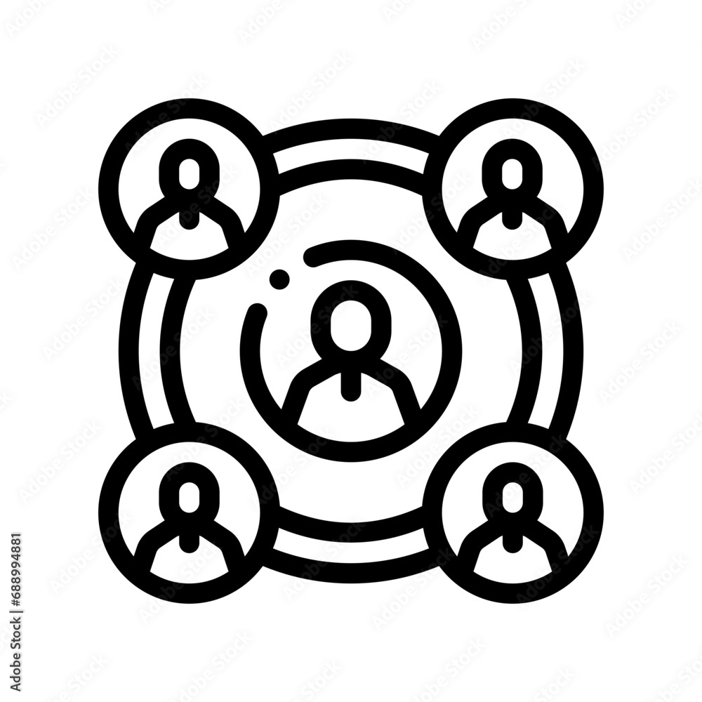Fototapeta premium coordination line icon