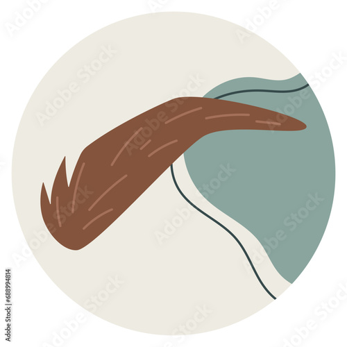 Cover template for social media highlights. Vector isolated Round label or icon, women eyebrows, flat style.