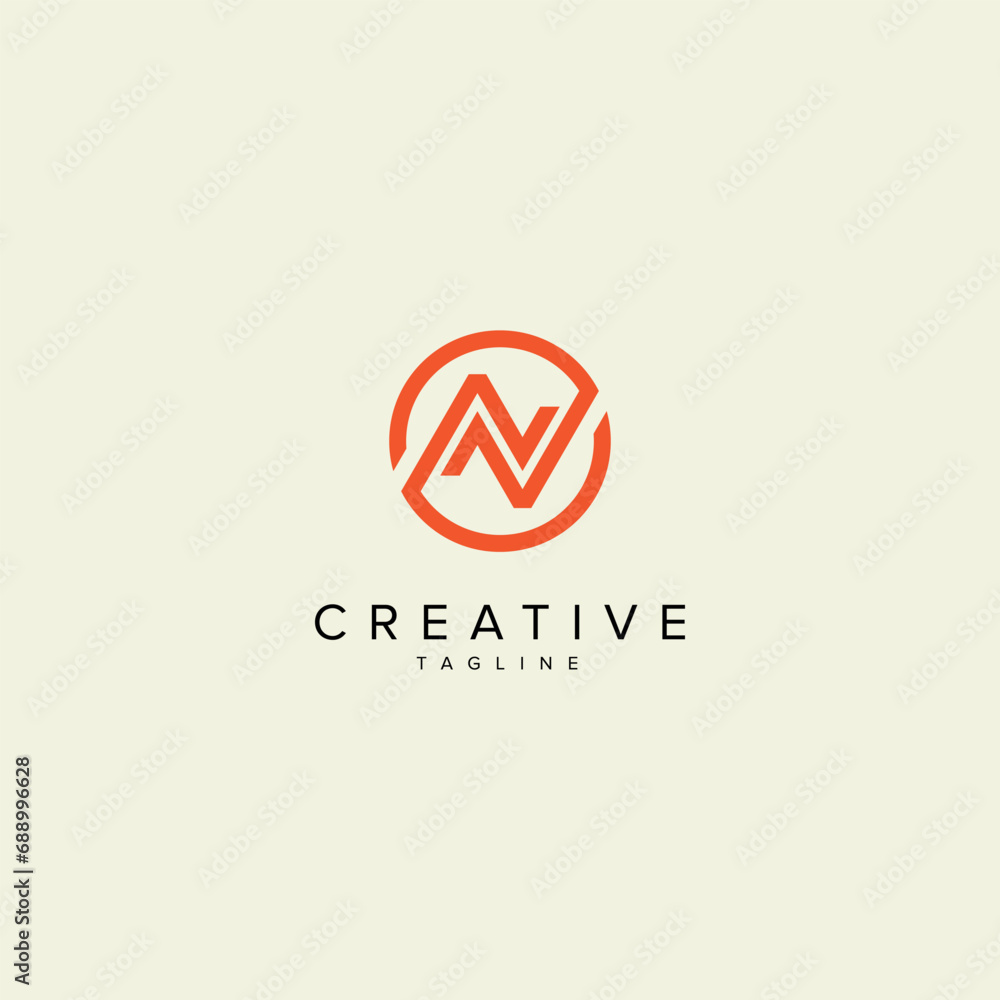 Alphabet N letter modern monogram style logo vector template Alphabet N letter modern monogram style logo vector template