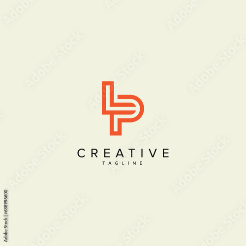 Alphabet LP PL letter modern monogram style logo vector template.