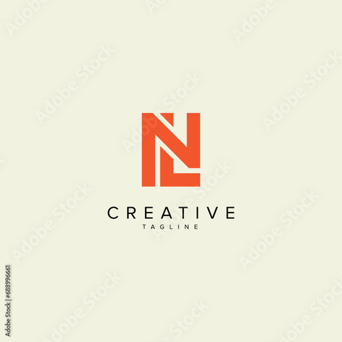 Alphabet NL LN letter modern monogram style logo vector template. photo