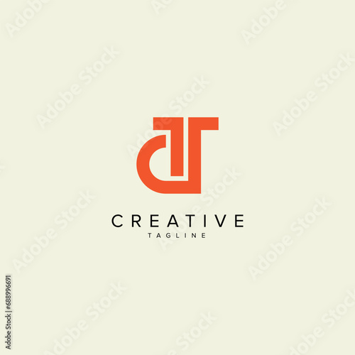 Alphabet TD DT letter modern monogram style logo vector template.
