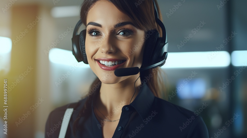 Happy Woman as Customer Service Representative Employee, Customer Needs, Help Desk
Happy Woman as Customer Service Representative Employee, Customer Needs, Help Desk