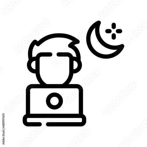 overwork line icon