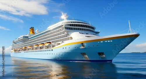 cruise ship in the middle of the sea footage photo