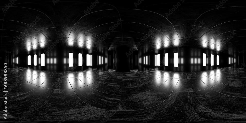 An Eerie Stillness: A Captivating Abandoned, Solitary Room 360 degree full panorama environment map 3d render illustration hdri hdr vr virtual reality content