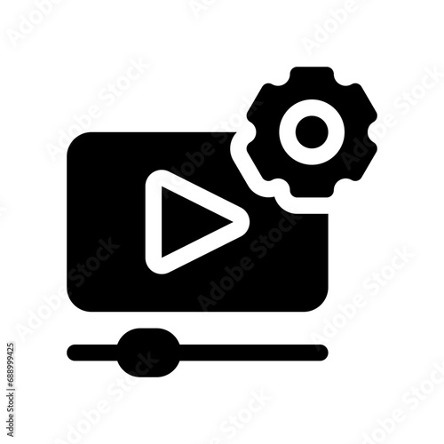 video tutorial glyph icon