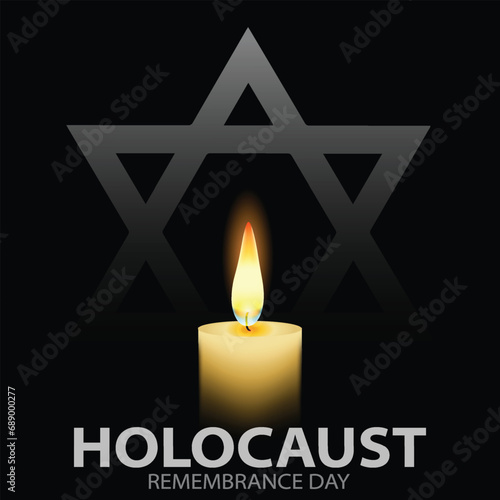 International Holocaust Remembrance Day vector. Star of David . January 27. Important day