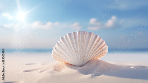 seashell on the white beach