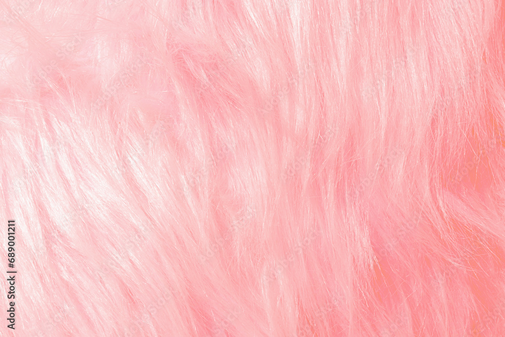 Pink fur texture. Pink sheepskin background. texture of pink shaggy fur. Wool texture. 