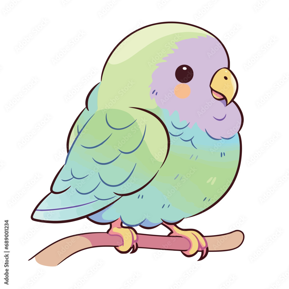 Cute little bird isolated on a white background. Vector illustration.