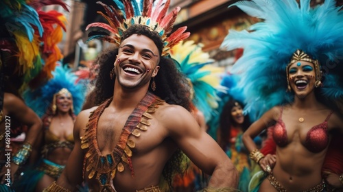 Rio Carnival Celebration: Friends Enjoying Brazil's Festivities photo