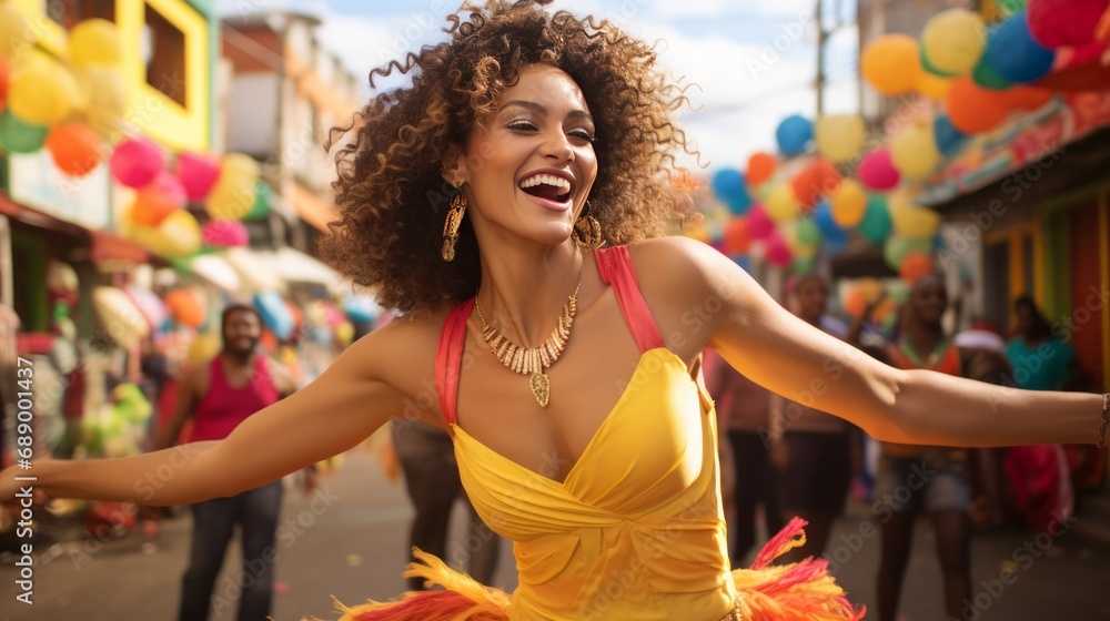 Rio Carnival Vibes: Latin Woman Dancing in the Streets Rio Carnival Vibes: Latin Woman Dancing in the Streets