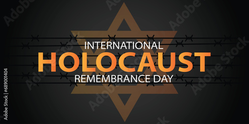 International Holocaust Remembrance Day vector. Star of David . January 27. Important day
