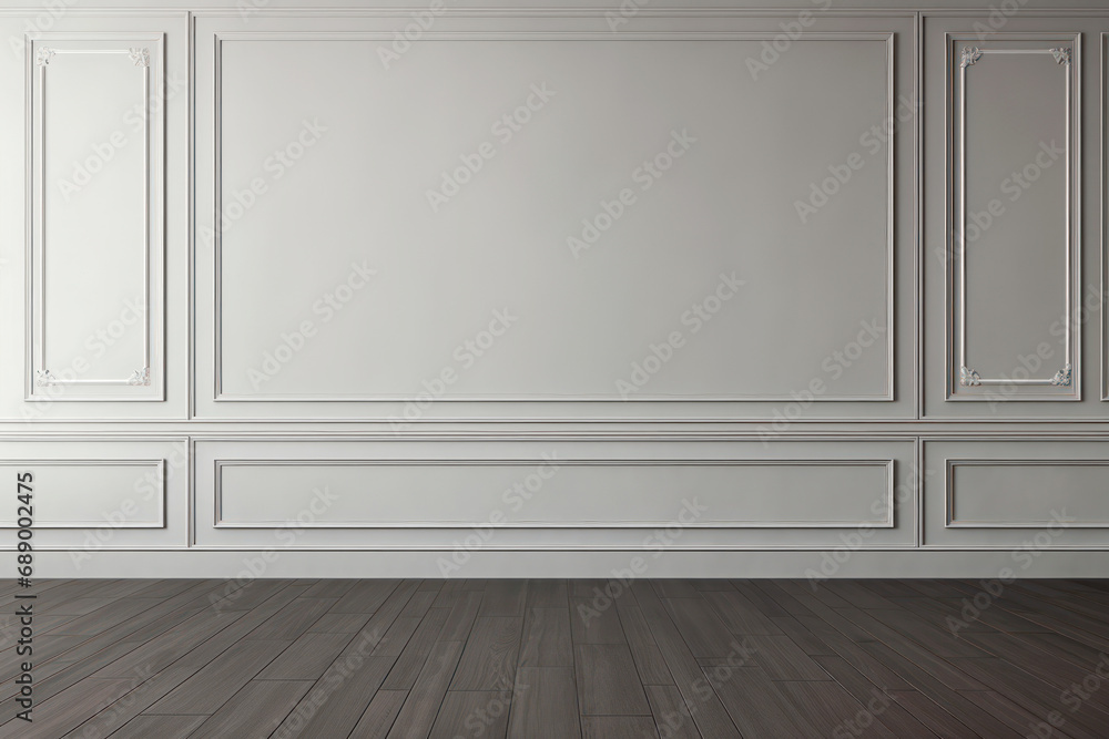 grey classic wall background with parquet floor grey classic wall background with parquet floor