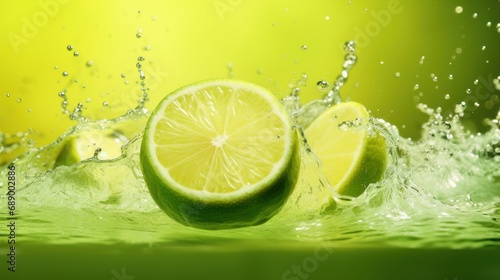 Lime sliced background. Advertising design  Creative fruit concept