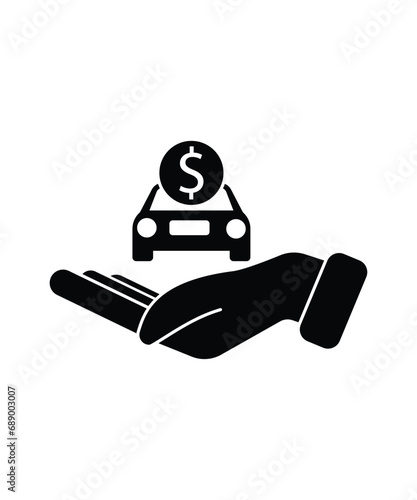 hand hold car icon, vector best flat icon.