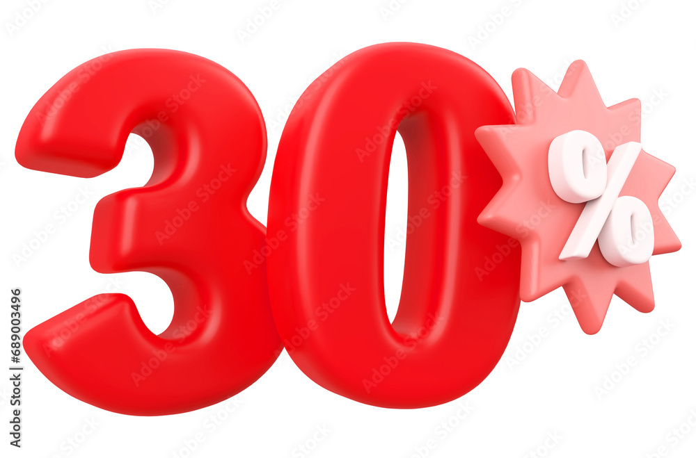 30 percent off sale discount - 3d number percent render 30 percent off sale discount - 3d number percent render