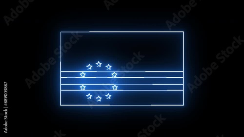 Animated Cape Verdean flag icon with a glowing neon effect photo