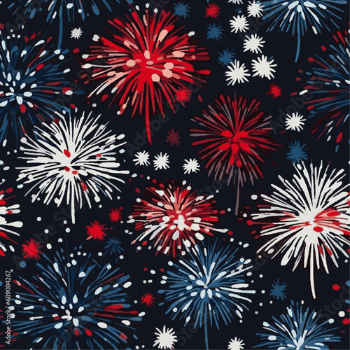 seamless pattern with fireworks