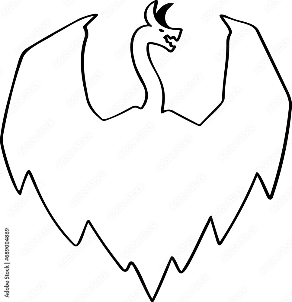 hand drawn dragon illustration. hand drawn dragon illustration.