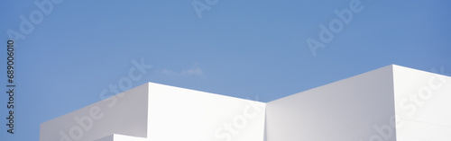 web banner architecture and landscape concept with white building with clear sky background