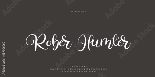 Abstract Fashion font alphabet. Minimal modern urban fonts for logo, brand etc. Typography Calligraphy typeface uppercase lowercase and number. vector illustration