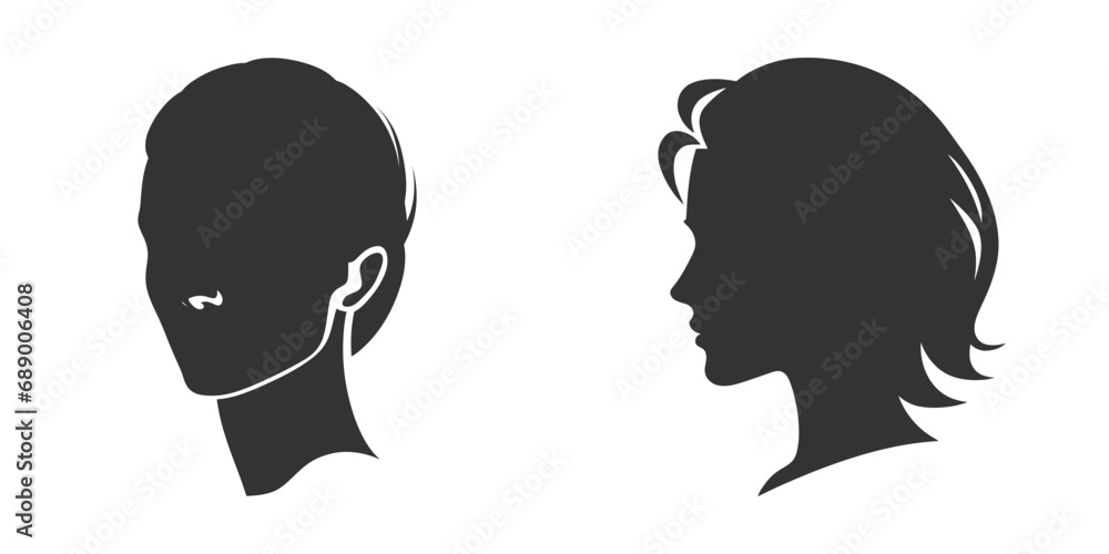 Woman face silhouette. Vector illustration Woman face silhouette. Vector illustration