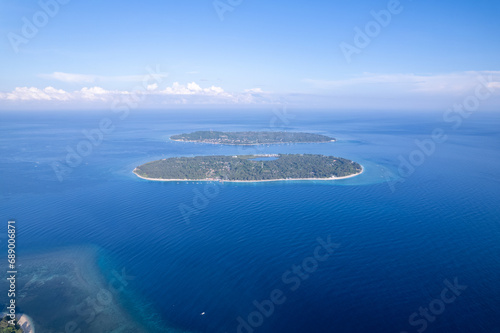 aerial view of island in the ocean