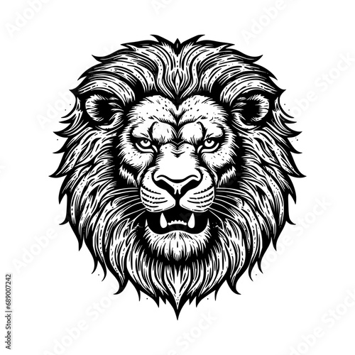 lion head mascot  isolated on white background  lion head Black  illustration 