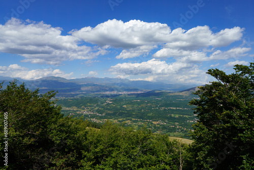 Summer landscape along the road Provinciale Amiternina  Abruzzo  Italy